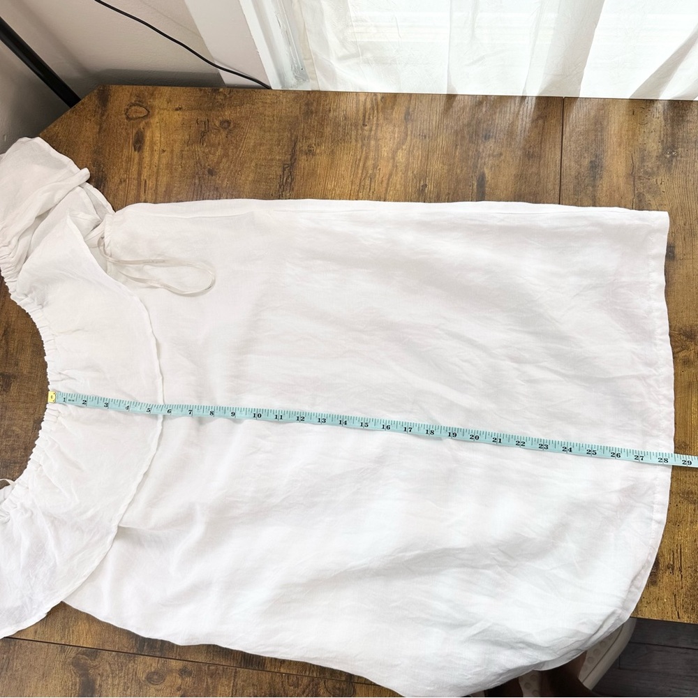 Tommy Bahama Linen Dye Off the Shoulder Dress, White, Medium - Picture 13 of 16